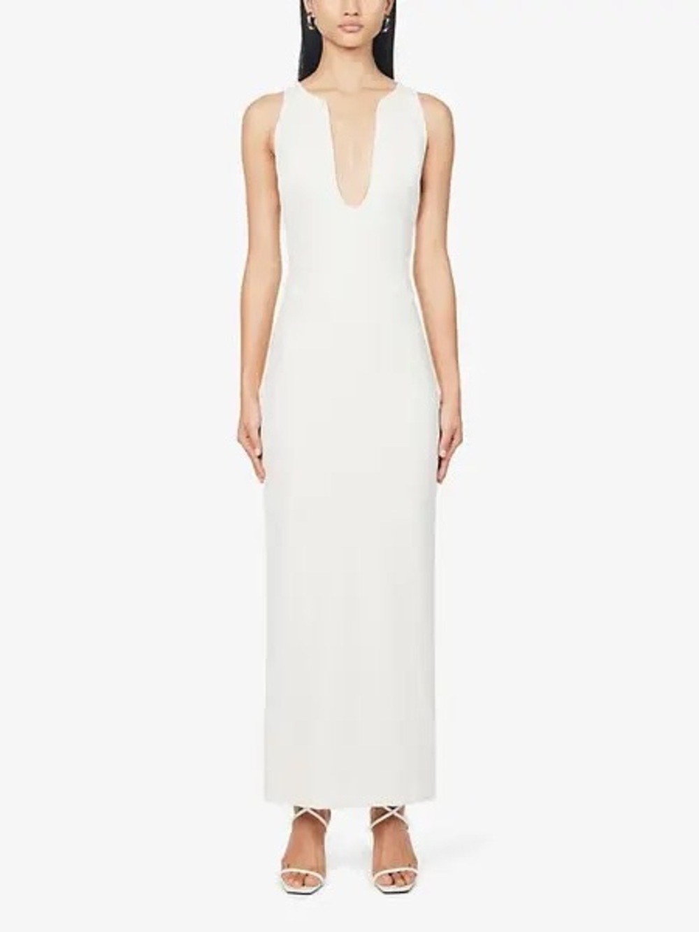 House of CB White Plunging V-Neck Maxi Dress